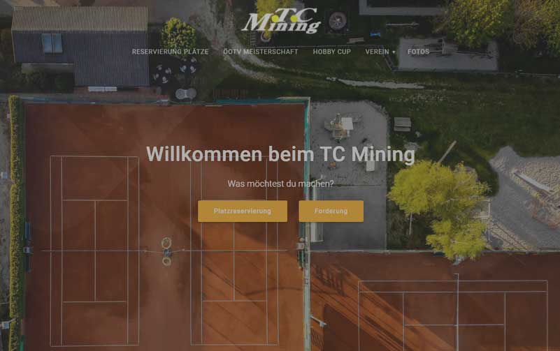 create tennis club website